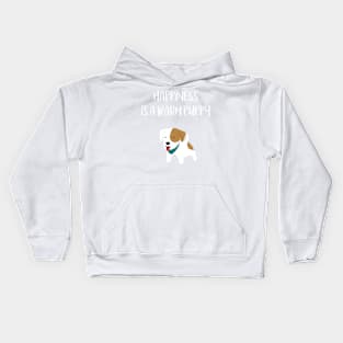 Happiness is a warm puppy Kids Hoodie